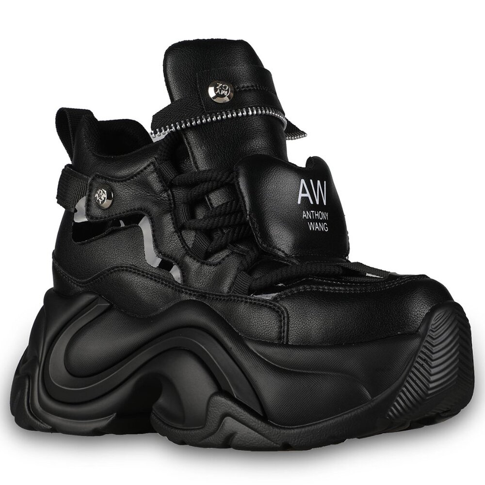 NEW ANTHONY WANG - JUPITER 04 Hack Mode Black Platform Sneakers